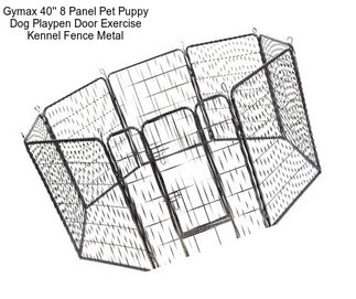 Gymax 40\'\' 8 Panel Pet Puppy Dog Playpen Door Exercise Kennel Fence Metal