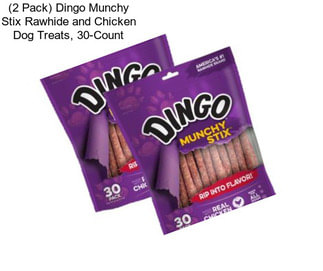 (2 Pack) Dingo Munchy Stix Rawhide and Chicken Dog Treats, 30-Count