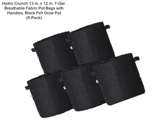 Hydro Crunch 13 in. x 12 in. 7-Gal. Breathable Fabric Pot Bags with Handles, Black Felt Grow Pot (5-Pack)