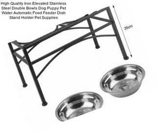 High Quality Iron Elevated Stainless Steel Double Bowls Dog Puppy Pet Water Automatic Food Feeder Dish Stand Holder Pet Supplies