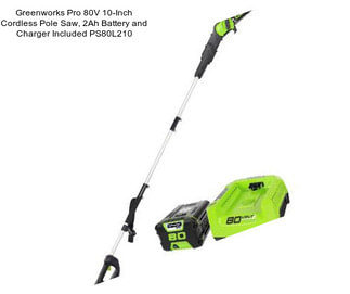 Greenworks Pro 80V 10-Inch Cordless Pole Saw, 2Ah Battery and Charger Included PS80L210