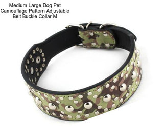 Medium Large Dog Pet Camouflage Pattern Adjustable Belt Buckle Collar M