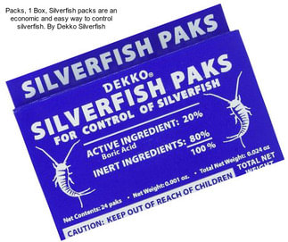 Packs, 1 Box, Silverfish packs are an economic and easy way to control silverfish. By Dekko Silverfish