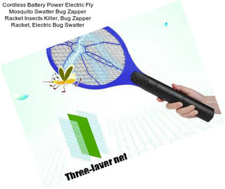 Cordless Battery Power Electric Fly Mosquito Swatter Bug Zapper Racket Insects Killer, Bug Zapper Racket, Electric Bug Swatter
