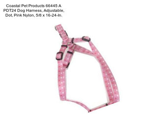 Coastal Pet Products 66445 A PDT24 Dog Harness, Adjustable, Dot, Pink Nylon, 5/8 x 16-24-In.