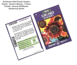 Sunflower Wild Flower Garden Seeds - Autumn Beauty - 4 Gram Packet - Annual Wildflower Gardening Seeds