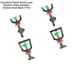 Household Plastic Plants Lawn Rotation Water Sprinkler System Head Black 4 Pcs