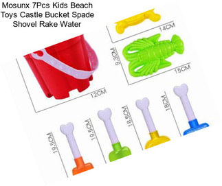 Mosunx 7Pcs Kids Beach Toys Castle Bucket Spade Shovel Rake Water