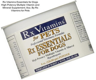 Rx Vitamins Essentials for Dogs High Potency Multiple Vitamin and Mineral Supplement, 8oz, By Rx Vitamins for Pets