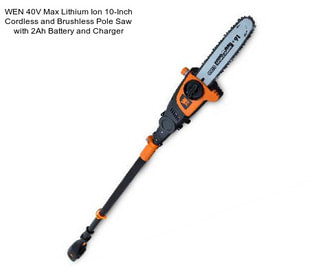 WEN 40V Max Lithium Ion 10-Inch Cordless and Brushless Pole Saw with 2Ah Battery and Charger