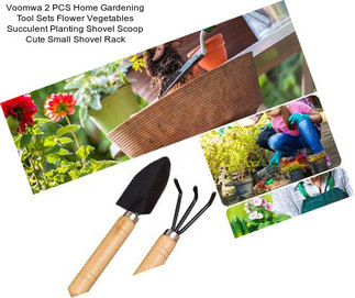 Voomwa 2 PCS Home Gardening Tool Sets Flower Vegetables Succulent Planting Shovel Scoop Cute Small Shovel Rack