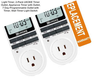 Light Timer, 2-Pack UKOKE Timer Outlet, Appliance Timer with Outlet, 7 Day Programmable Outlet with Timer, Wall Timer Light Switch