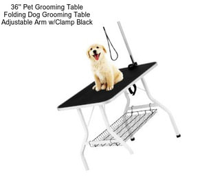 36\'\' Pet Grooming Table Folding Dog Grooming Table Adjustable Arm w/Clamp Black