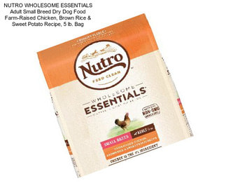 NUTRO WHOLESOME ESSENTIALS Adult Small Breed Dry Dog Food Farm-Raised Chicken, Brown Rice & Sweet Potato Recipe, 5 lb. Bag
