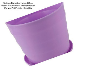 Unique Bargains Home Office Plastic Round Plant Planter Holder Flower Pot Purple 19cm Dia