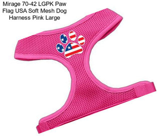 Mirage 70-42 LGPK Paw Flag USA Soft Mesh Dog Harness Pink Large