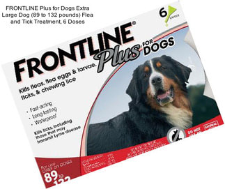 FRONTLINE Plus for Dogs Extra Large Dog (89 to 132 pounds) Flea and Tick Treatment, 6 Doses