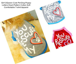 Girl12Queen Cute Pet Dog Puppy Letters Heart Pattern Cotton Soft Comfortable T-shirt Apparel