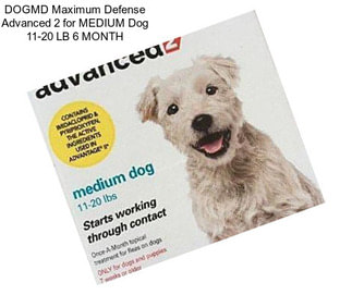 DOGMD Maximum Defense Advanced 2 for MEDIUM Dog 11-20 LB 6 MONTH