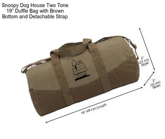 Snoopy Dog House Two Tone 19” Duffle Bag with Brown Bottom and Detachable Strap