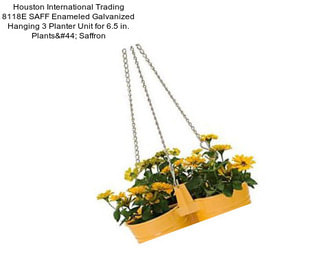 Houston International Trading 8118E SAFF Enameled Galvanized Hanging 3 Planter Unit for 6.5 in. Plants, Saffron