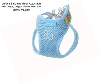 Unique Bargains Mesh Adjustable Pet Puppy Dog Harness Vest Set Size S w Leash