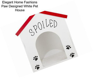 Elegant Home Fashions Paw Designed White Pet House