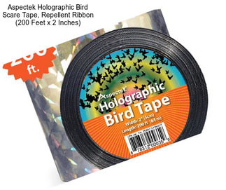 Aspectek Holographic Bird Scare Tape, Repellent Ribbon (200 Feet x 2 Inches)