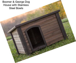 Boomer & George Dog House with Stainless Steel Bowls