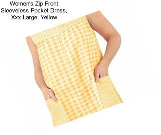 Women\'s Zip Front Sleeveless Pocket Dress, Xxx Large, Yellow