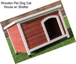 Wooden Pet Dog Cat House w/ Shelter