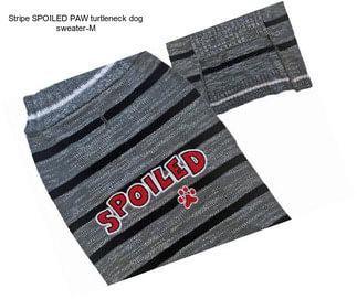 Stripe SPOILED PAW turtleneck dog sweater-M