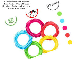 10 Pack Mosquito Repellent Bracelet Band Travel Insect Repellent Design for Protection Against Bugs, Pests