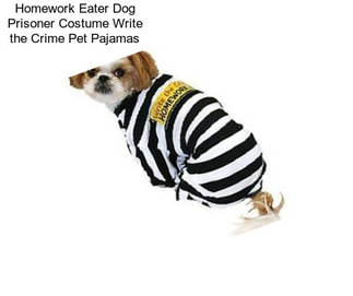 Homework Eater Dog Prisoner Costume Write the Crime Pet Pajamas