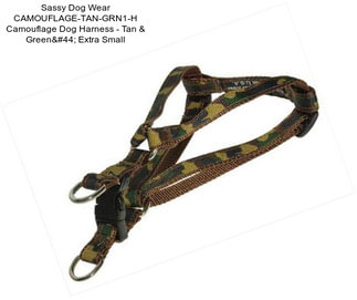 Sassy Dog Wear CAMOUFLAGE-TAN-GRN1-H Camouflage Dog Harness - Tan & Green, Extra Small