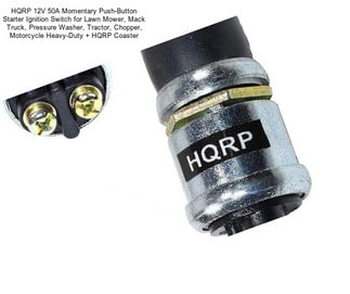 HQRP 12V 50A Momentary Push-Button Starter Ignition Switch for Lawn Mower, Mack Truck, Pressure Washer, Tractor, Chopper, Motorcycle Heavy-Duty + HQRP Coaster