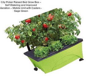 City Picker Raised Bed Grow Box – Self Watering and Improved Aeration – Mobile Unit with Casters - Sage Green