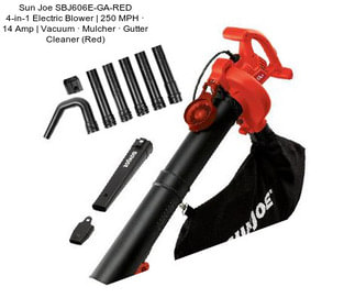 Sun Joe SBJ606E-GA-RED 4-in-1 Electric Blower | 250 MPH · 14 Amp | Vacuum · Mulcher · Gutter Cleaner (Red)