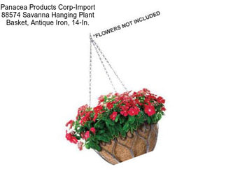 Panacea Products Corp-Import 88574 Savanna Hanging Plant Basket, Antique Iron, 14-In.