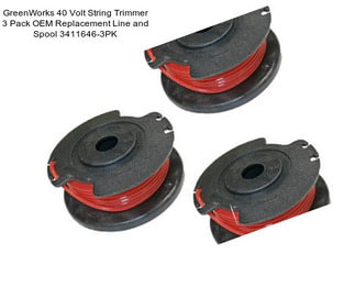 GreenWorks 40 Volt String Trimmer 3 Pack OEM Replacement Line and Spool 3411646-3PK