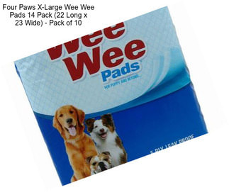 Four Paws X-Large Wee Wee Pads 14 Pack (22 Long x 23 Wide) - Pack of 10