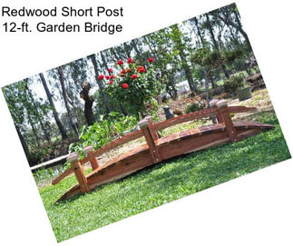 Redwood Short Post 12-ft. Garden Bridge