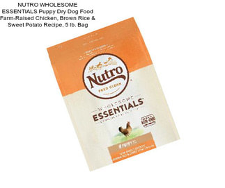 NUTRO WHOLESOME ESSENTIALS Puppy Dry Dog Food Farm-Raised Chicken, Brown Rice & Sweet Potato Recipe, 5 lb. Bag