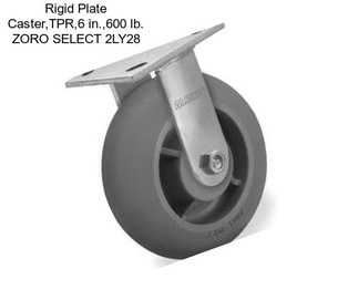 Rigid Plate Caster,TPR,6 in.,600 lb. ZORO SELECT 2LY28