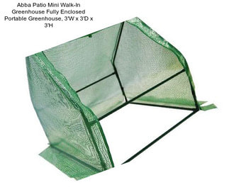 Abba Patio Mini Walk-In Greenhouse Fully Enclosed Portable Greenhouse, 3\'W x 3\'D x 3\'H