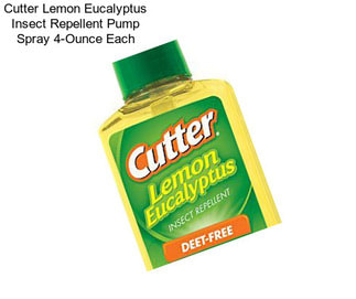 Cutter Lemon Eucalyptus Insect Repellent Pump Spray 4-Ounce Each