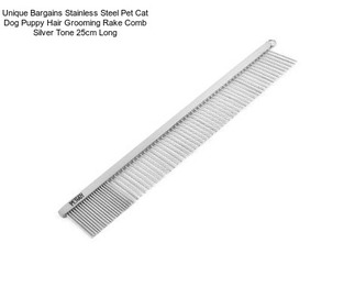 Unique Bargains Stainless Steel Pet Cat Dog Puppy Hair Grooming Rake Comb Silver Tone 25cm Long