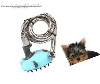 Dog grooming shower heads mobile dog grooming Bath Massager Handheld Sprayer for Dogs Pet dog groomer dog shampoo dog wash Shower Bath Multifunctional Blue Medium with Stainless Steel Hose