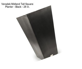 Veradek Midland Tall Square Planter - Black - 28 in.