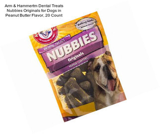 Arm & Hammertm Dental Treats Nubbies Originals for Dogs in Peanut Butter Flavor, 20 Count